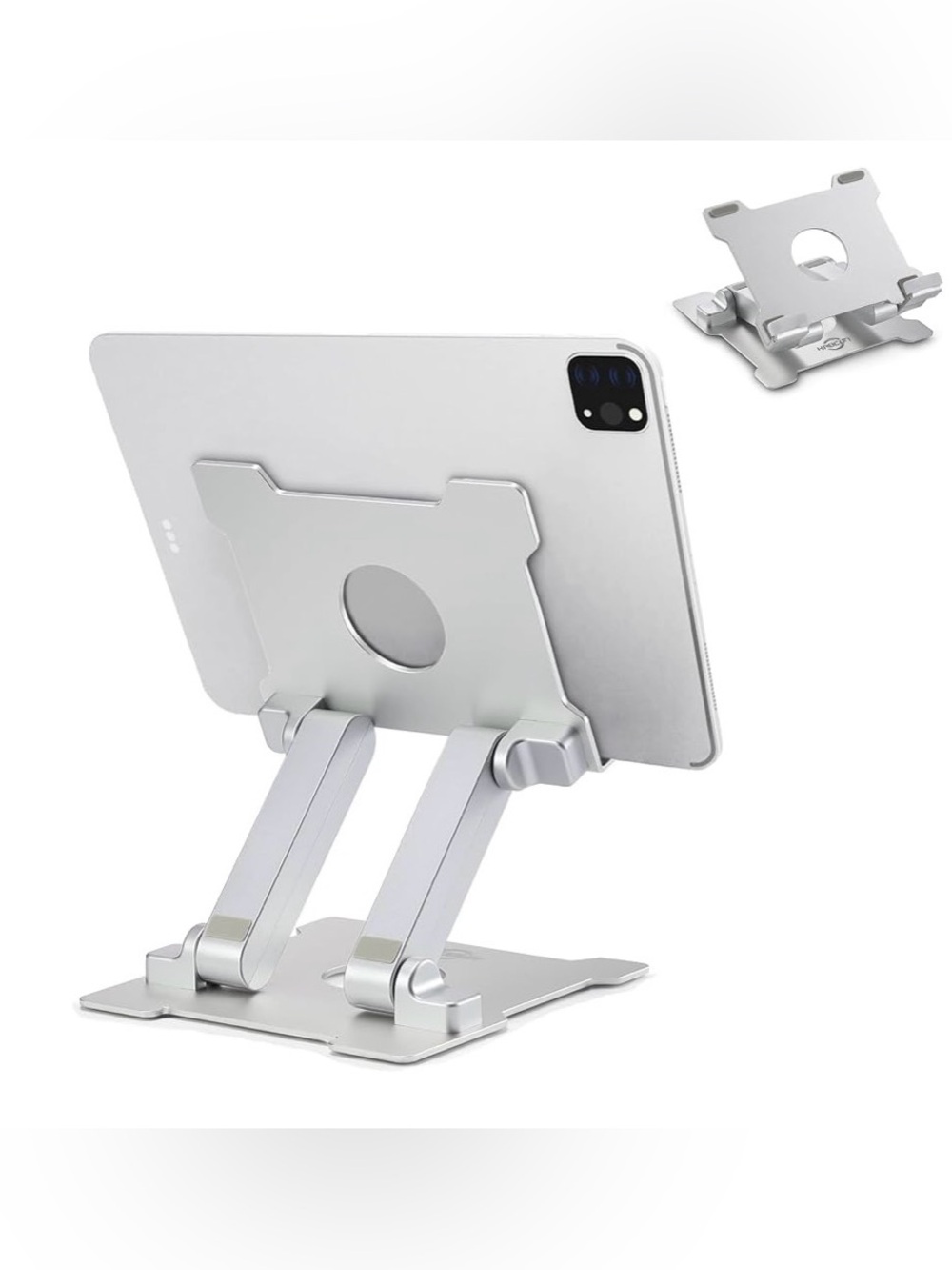 Silver aluminum Adjustable Tablet Stand Holder for Electronics